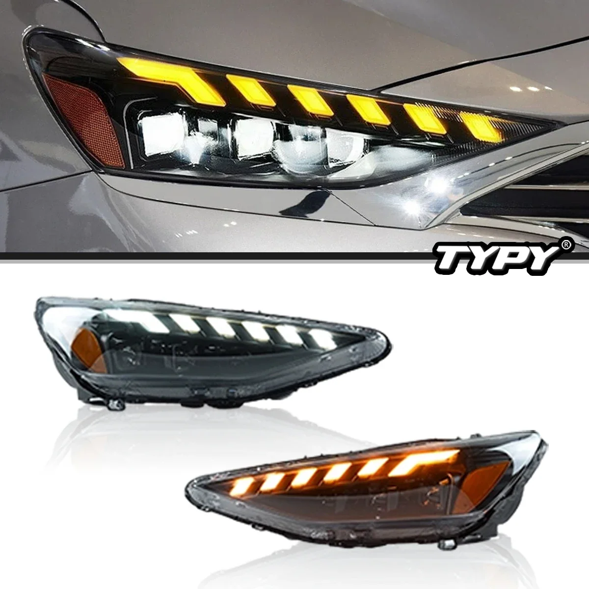 

TYPY Автомобильные фары для Hyundai Festa, фары 2018-2022, динамические информационные указатели поворота, светодиодная подсветка