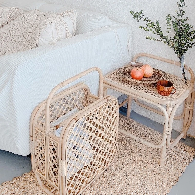 Magazine Holder Rack - Cesto de Armazenamento de Rattan e
