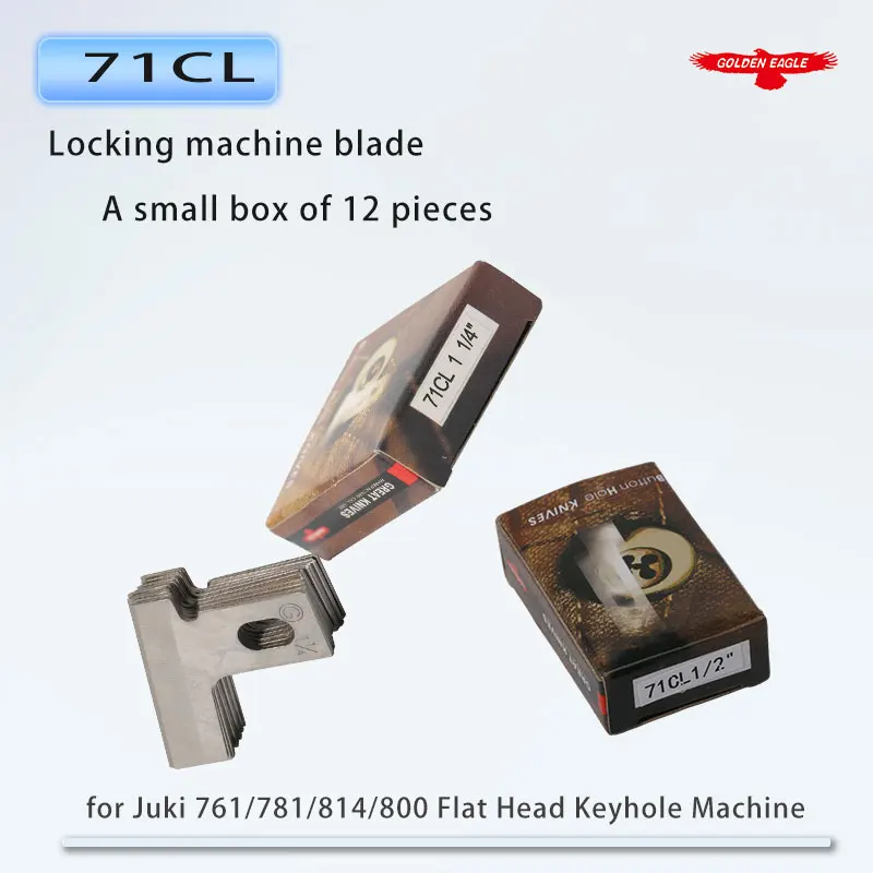 Golden Eagle Yellow Box For Juki 761/781/814/800 Flat Head Lockhole Machine Blade 71CL Straight Eye Knife