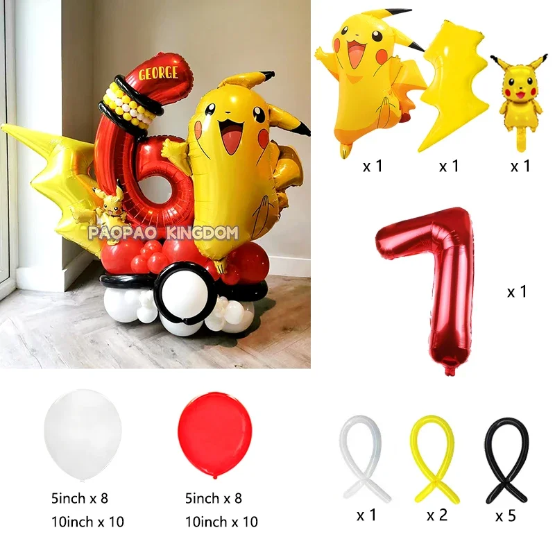 Pokemon Pikachu Folie Ballonnen Set voor Kinderen Verjaardagsfeestje Decoratie Baby Douche Ballon Decoratie Globos