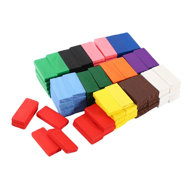 Domino Blocks Set Colored Dominoes Kids Toys Educational Toys Wooden Domino Set For Children Gift