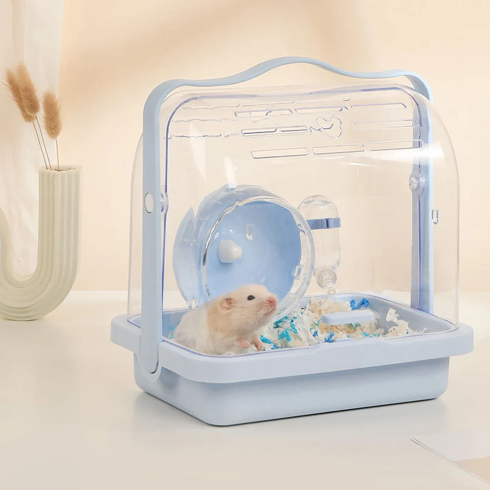 

Plastic Handheld Cage Small Animals Portable Hamster Carrier Breathable Design Sturdy Case Travel Toy Houses Pet Hideout Play