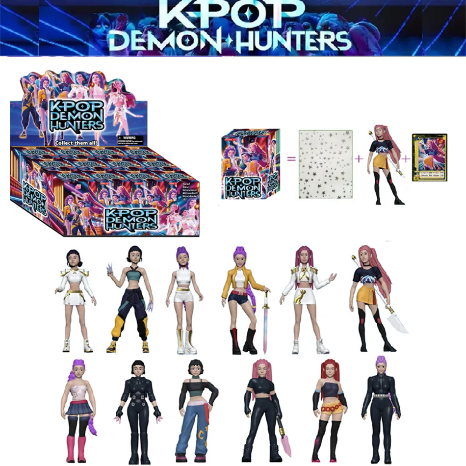 2025 Kpop Demon Hunters Action Figure Scatola cieca Giocattolo Derpys Tiger Rumi Mira Zoey Sussy Figurine Doll per i fan Regalo Regali a sorpresa