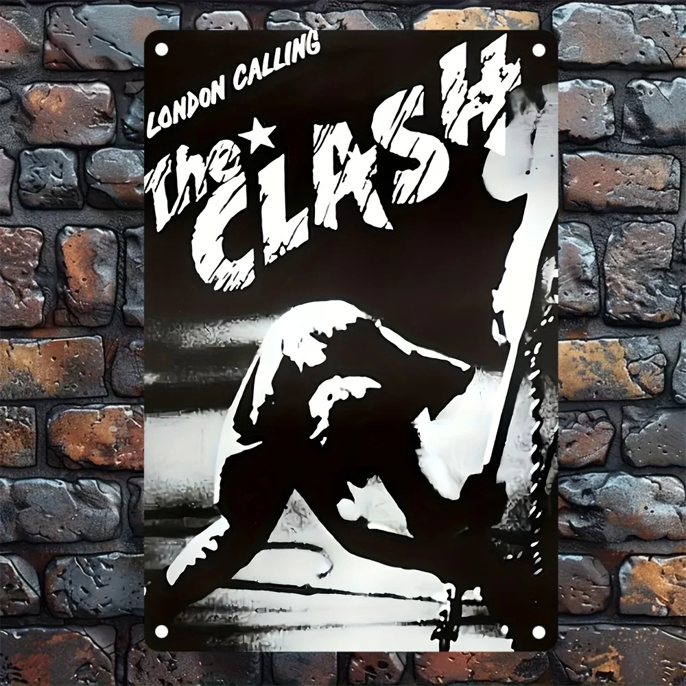 Vintage Punk Rock Metal Wall Art Sign - London Calling Design, Waterproof Wrought Iron Decor for Man Cave, Bar, Bedroom es, Re