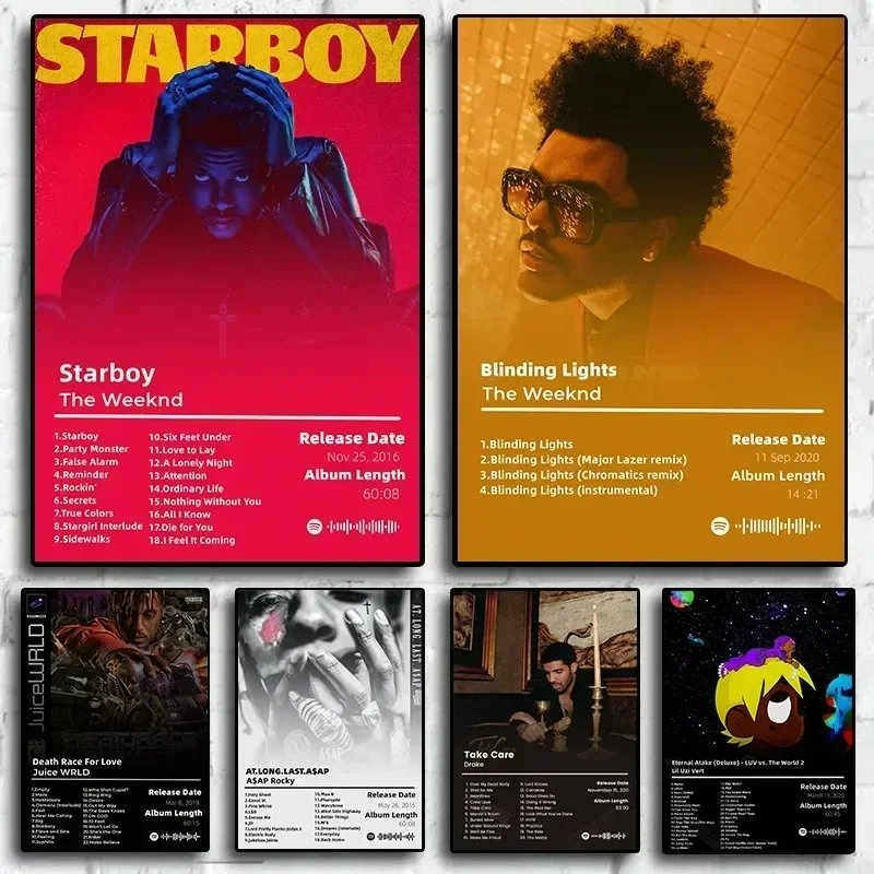 Póster de pintura en lienzo, álbumes de música, póster de Hip Hop de celebridades, K-anye West, arte de pared de fin de semana, decoración para sala de estar