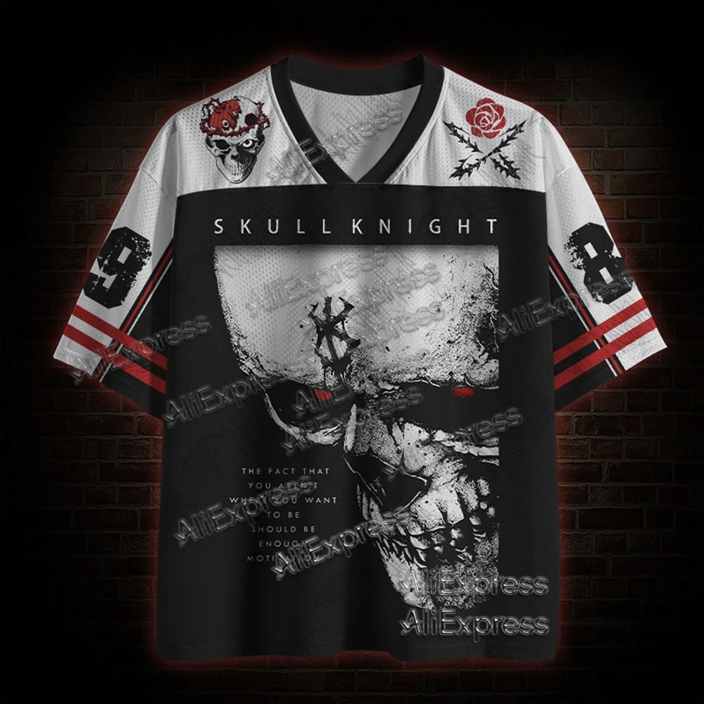 (ZZ) New Dark Series, Street Trendy Quick Drying Mesh Jersey, Sports Breathable Adult V-neck T-shirt, Handsome and Comfortable