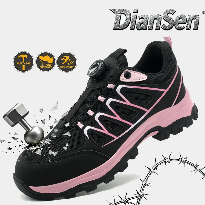 

Steel Toe Work Boots Breathable Safety Shoes with Wear-resisting Anti-Puncture Women Shoes for Warehouse & Logistics Work
