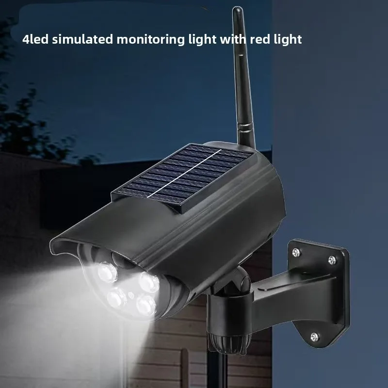 Nieuw licht op zonne-energie, draaibaar gesimuleerd bewakingslicht met camera, antidiefstalverlichting, buitentuinlicht, waarschuwing