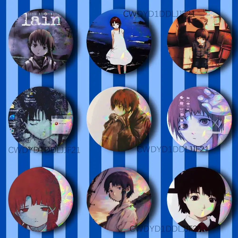 S-Serial Experiments Lain Vintage Anime Brooch Creative Badge for Hat Bag Decoration Fans Collect Gifts
