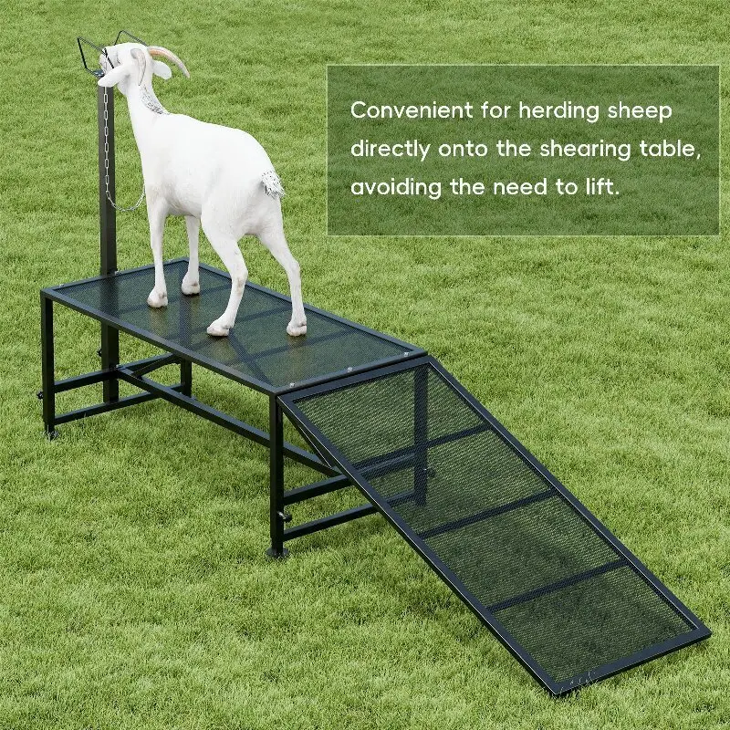 

Height Adjustable Wool Goat Milking Trimming Hoof Sheep Bed Head Fixed Metal Livestock Rack