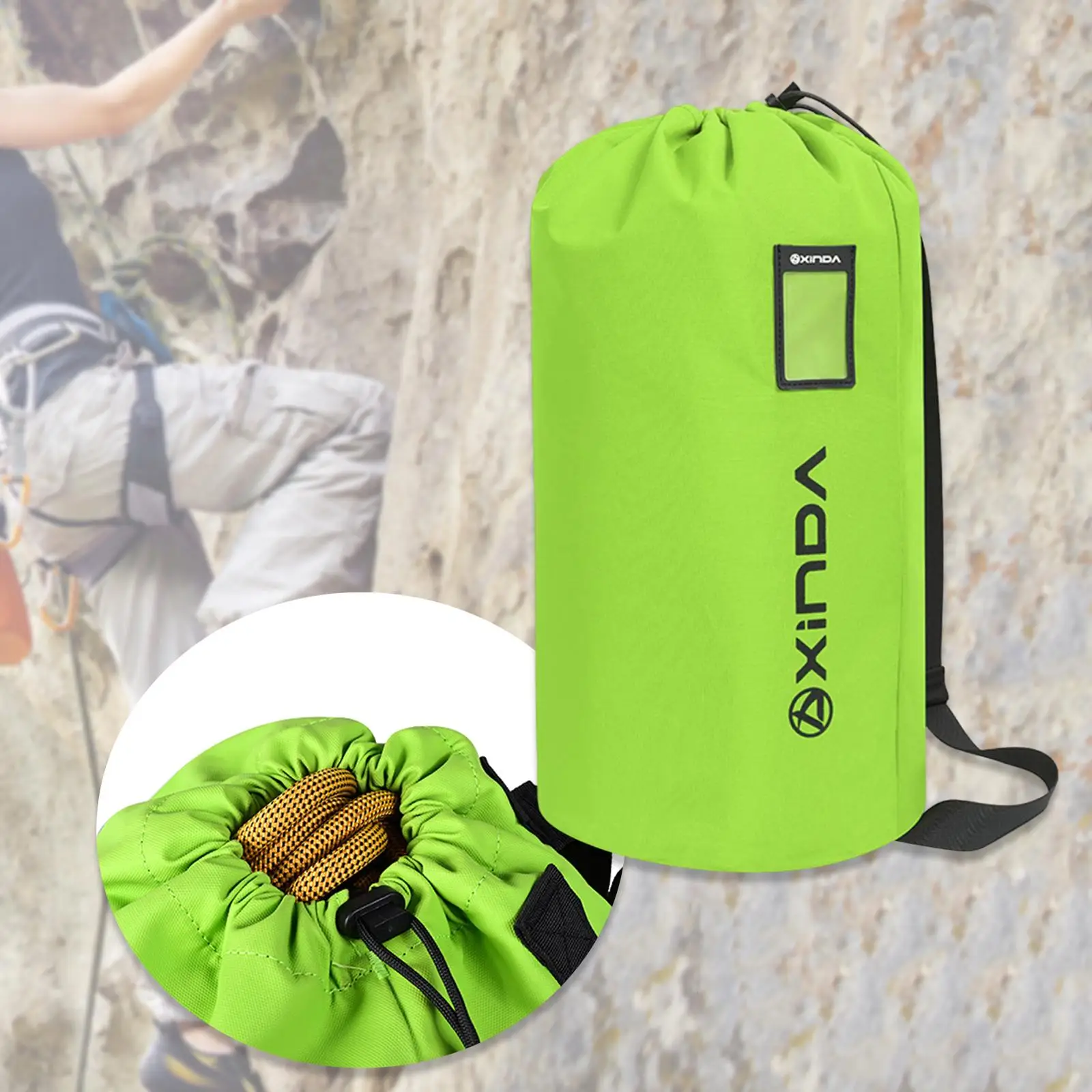 

Rock Climbing Rope Bag Construction Practical Hiking Waterproof Gardening
