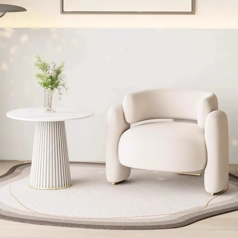 /White Small Living Room Chairs Clear Lounge Trendy Beauty Decoration Luxury Salon Chairs Comfortable Sillon Trendy Furniture