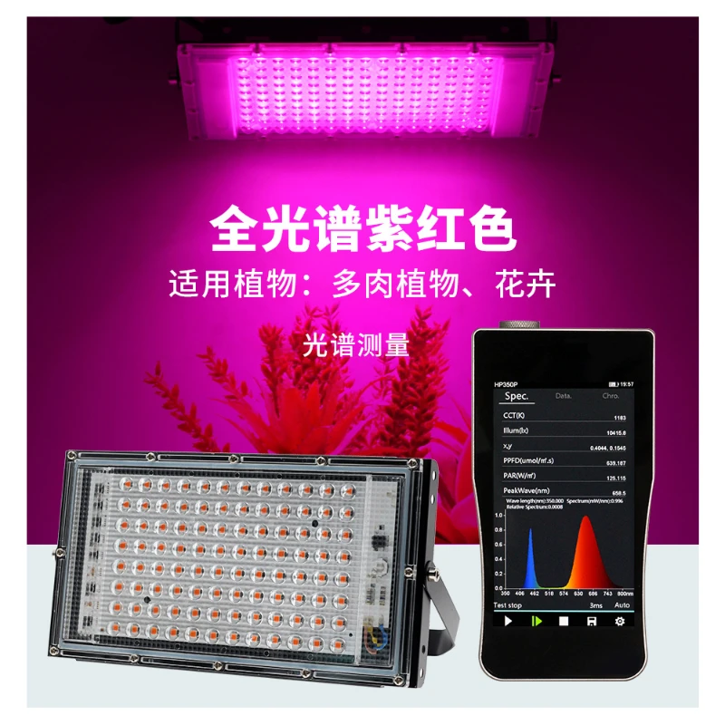 Imagem -04 - Full Spectrum Led Grow Light Phyto Lamp eu Plug para Estufa Iluminação Hidropônica para Crescimento de Plantas ac 220v 50w 100w 200w 300w