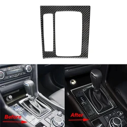 Carbon Fiber Styling Car Interior Gear Shift Panel Cover Trim ABS For Mazda 3 Axela BM BN 2014 2015 2016 LHD