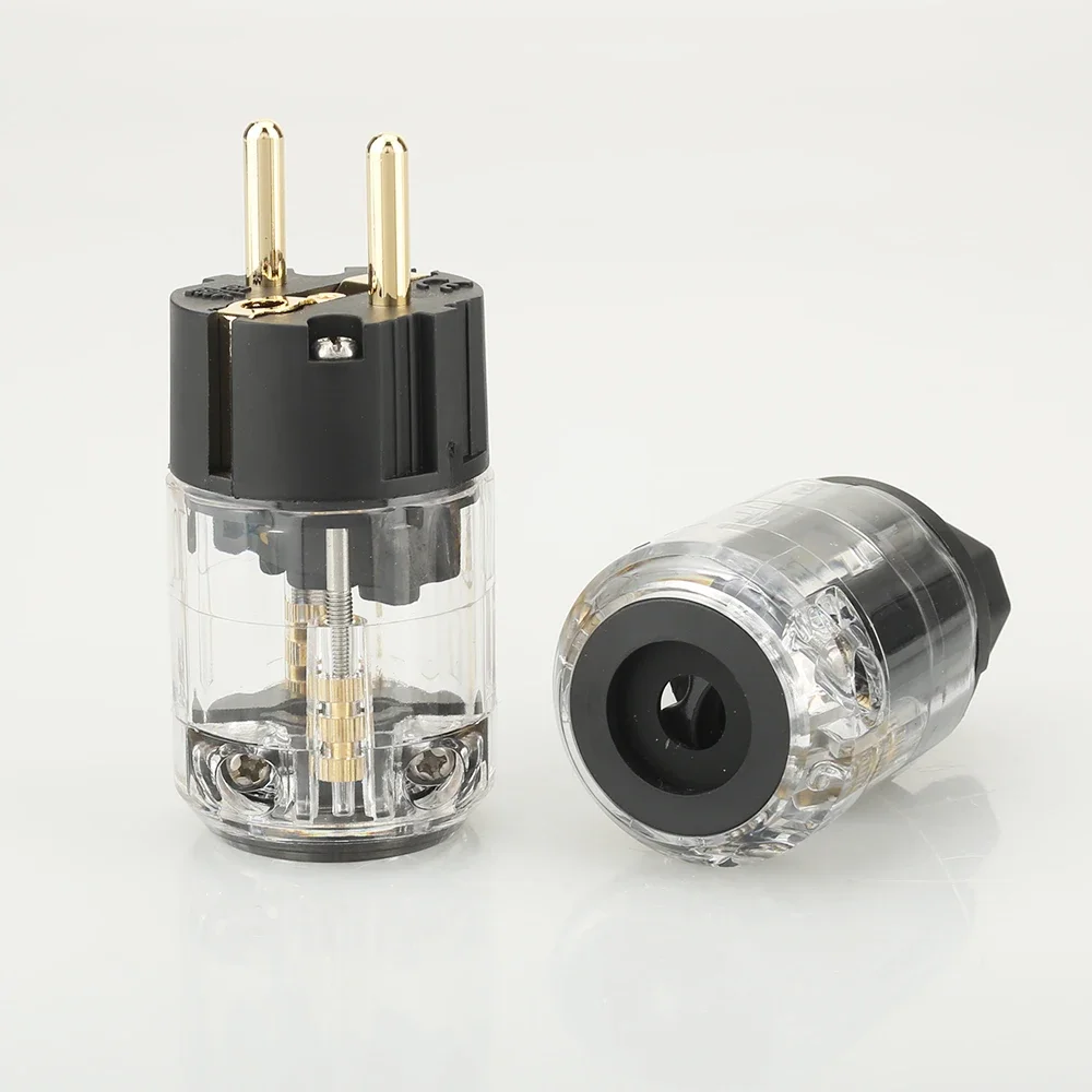 Hi End คู่ P029E+C029 ปลั๊กไฟ EU ขั้วต่อสายไฟตัวเมีย IEC สําหรับสายไฟเสียง