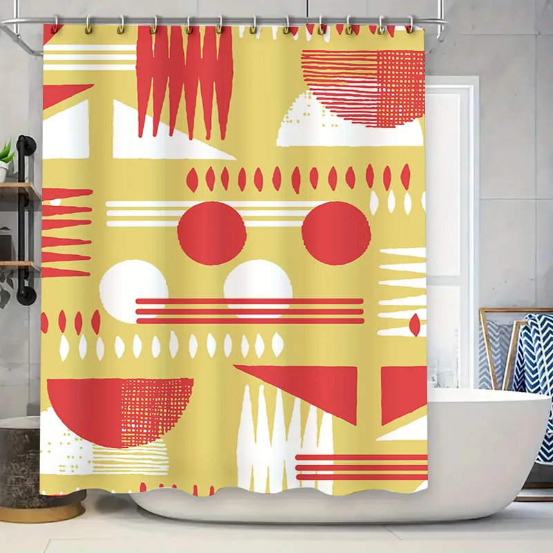 Красно-белая занавеска для душа с конфетами, мороженым, хот-догами, дизайн, декор для ванной комнаты, предмет для детских ванных комнат