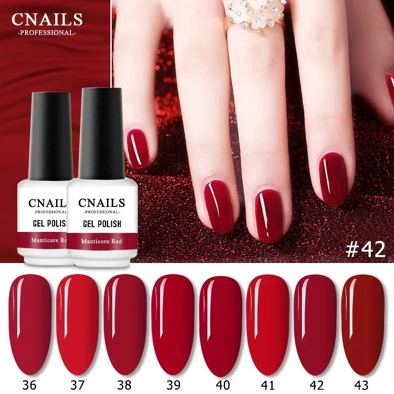 CNails ยาทาเล็บ Noble Red โพลีเล็บเจล UV Multi-Use Top กึ่งถาวร Soak Off Hybrid Nail Varnish Red Series 8ml