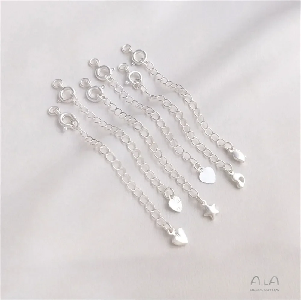 

Silver Spring buckle Tail Chain Copper plated extension chain DIY bracelet Necklace End buckle extension chain accessories