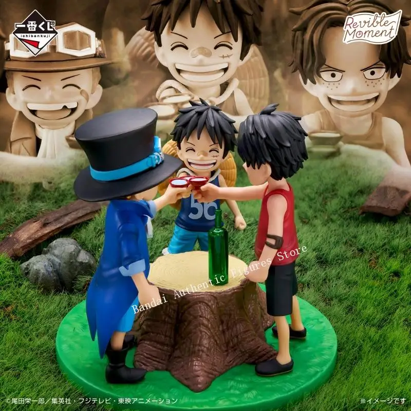 In Stock Original BANDAI Ichiban One Piece Drama Memories Portgas D Ace Sabo Monkey D. Luffy Anime Character Model Toys Gifts