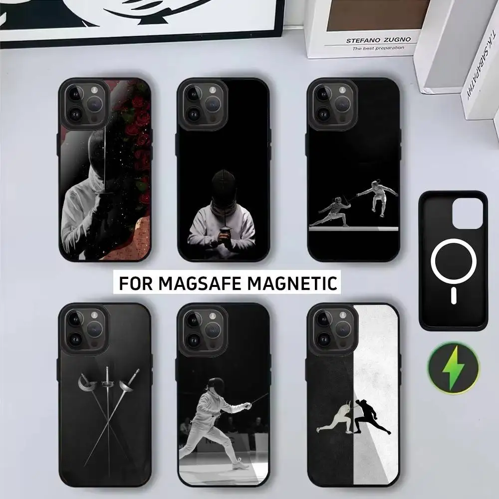 

Cool F-Fencing Phone Case For iPhone17,16,15,14,13,12,11 Plus,Pro Max Magnetic For Magsafe Wireless Charging
