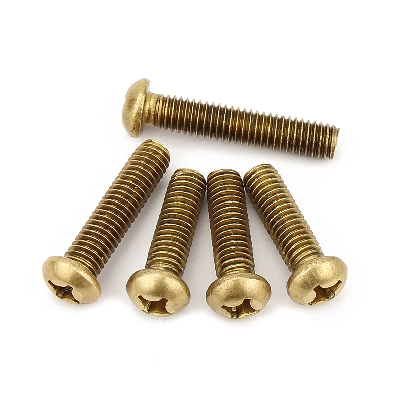 50Pcs ISO7045 DIN7985 GB818 M2 M2.5 M3 Copper Machine Screws Phillips Machine Pan Head Brass Screws