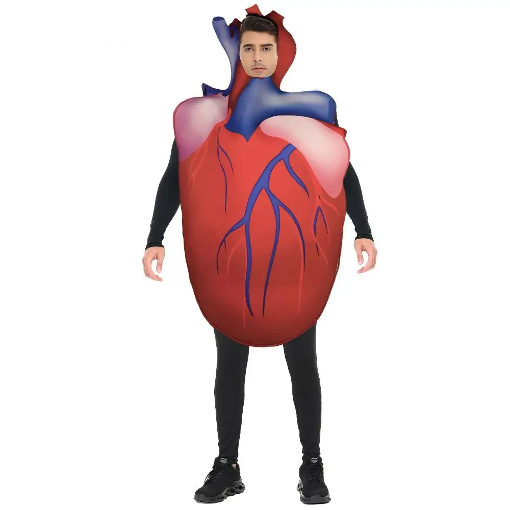 

Heart Cosplay Costume Fancy Disguisement Wear Adult Sponge Carnival Stage Jumpsuit 3d Digital Print Purim Party Clothes