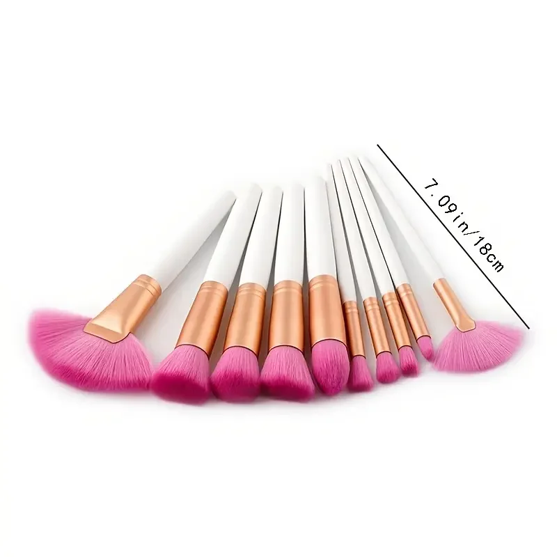 Foundation Brush Wenkbrauwsets 10 STKS Gereedschap Oogschaduw Cosmetische Houten Borstel Make-up Borstel Leuke Make-up Kwasten