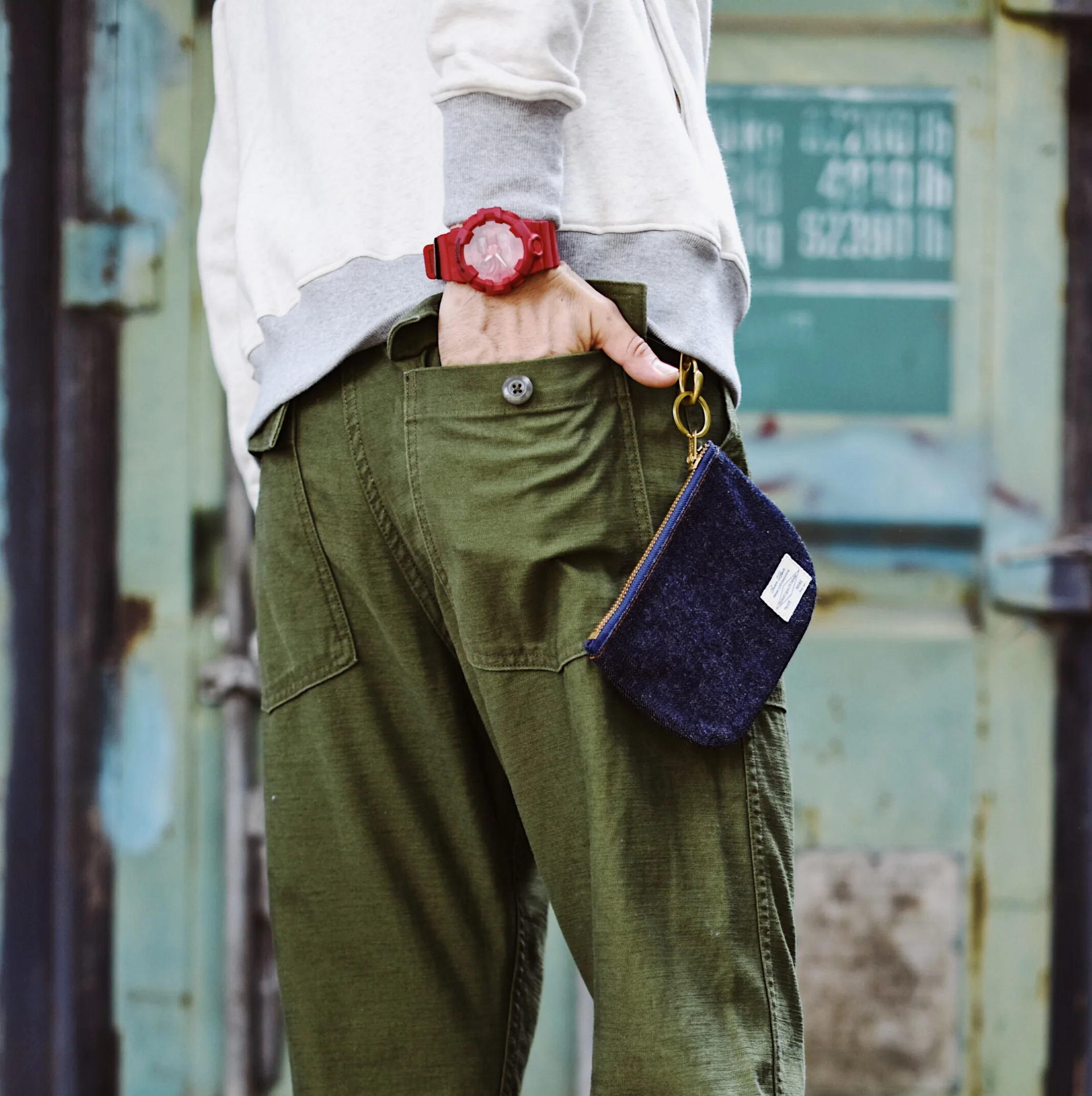 

Thiened Classic Men's Casual Pants Vintage Straight Leg Cotton Long Trousers Youth Faion All Seasons Color