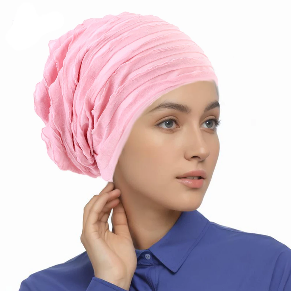 RIMAIRE 2024 New Cotton Muslim Hijab Pure Color Hijabs for Women Comfortable and Elastic Headscarf Multifunctional Hat Hijab