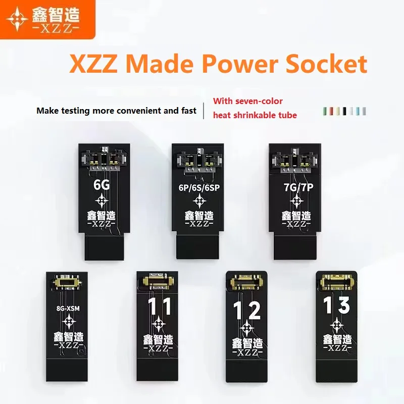 7 Color Molde XZZ Made Power Socket Heat Shrink Tube DC Supply Connector For iPhone 6 6S 7 8 X 11 12 13 Pro Max Booting Testing