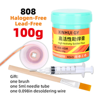 RA-808 solder paste high activity no wash new soldering oil 4-piece set tin suction wire brush syringe flux