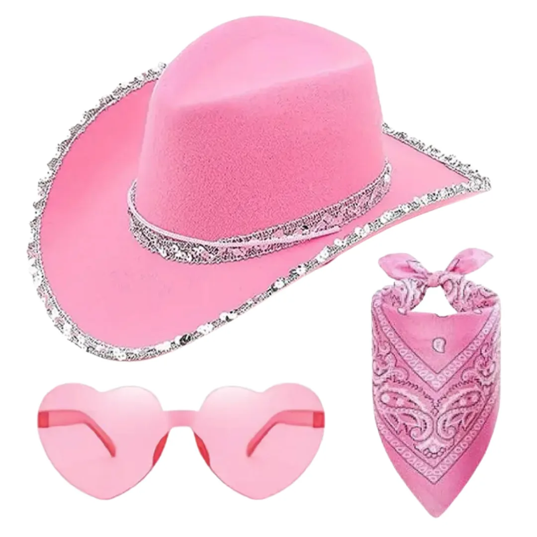 conjunto-de-chapeu-de-cowgirl-rosa-com-penas-–-fantasia-de-festival-de-festa-ocidental-vintage-aderecos-fotograficos