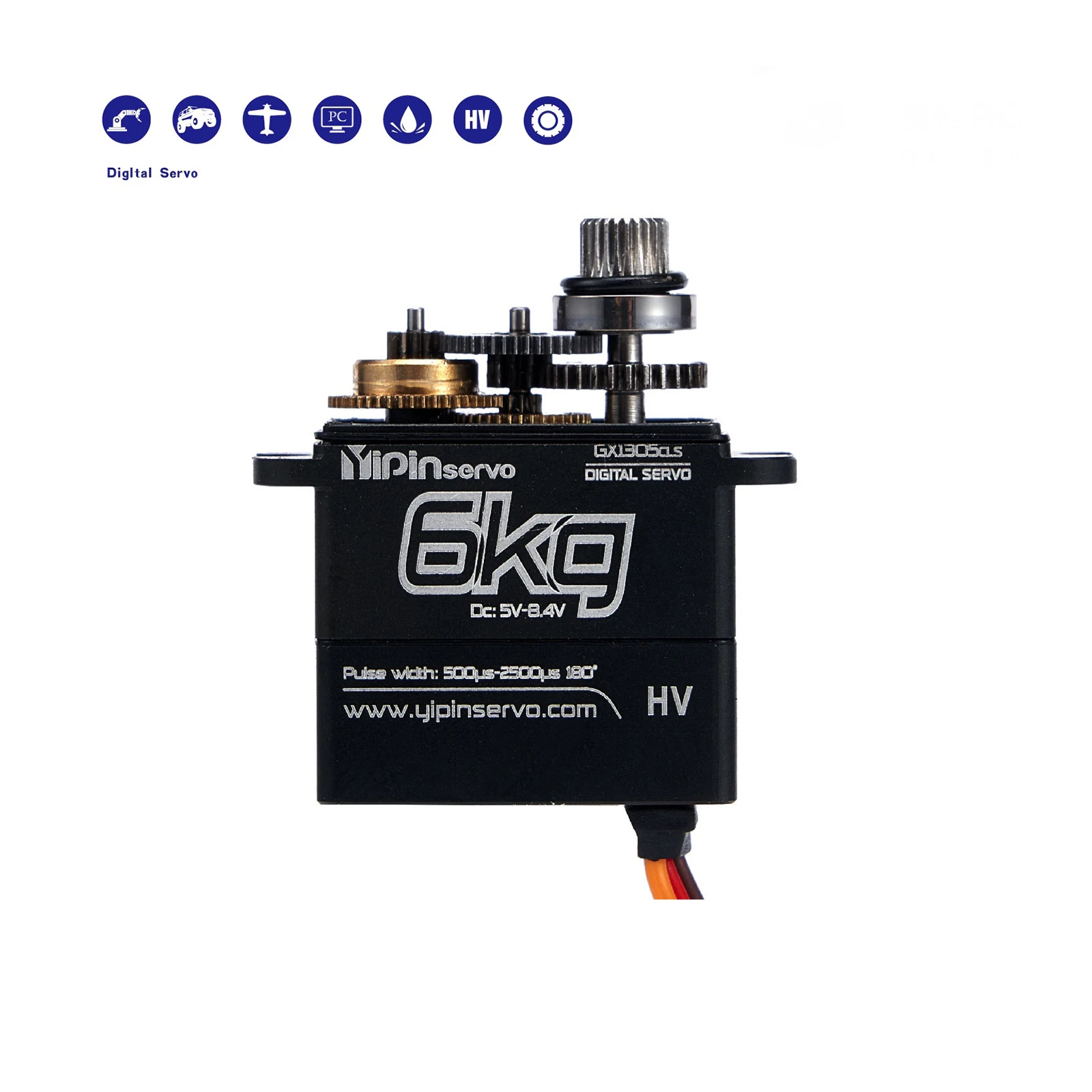 Микроцифровой сервопривод GX1305CLS, 6 кг, цельнометаллическая шестерня, без сердечника, 180 г. ° /270 ° 5,0 В-8,4 В для SCX10 Trax Trx4 Trx6 G63 2065 TRXXAS Микроцифровой сервопривод GX1305CLS, 6 кг, цельнометаллическая шестерня, без сердечника, 180 г. ° /270 ° 5,0 В-8,4 В для SCX10 Trax Trx4 Trx6 G63 2065 TRXXAS