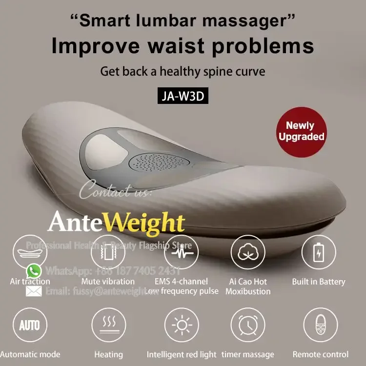 Waist Back Massager,Multi Functional Remote Control,Stretcher Lumbar Air Traction with Red Light Heating