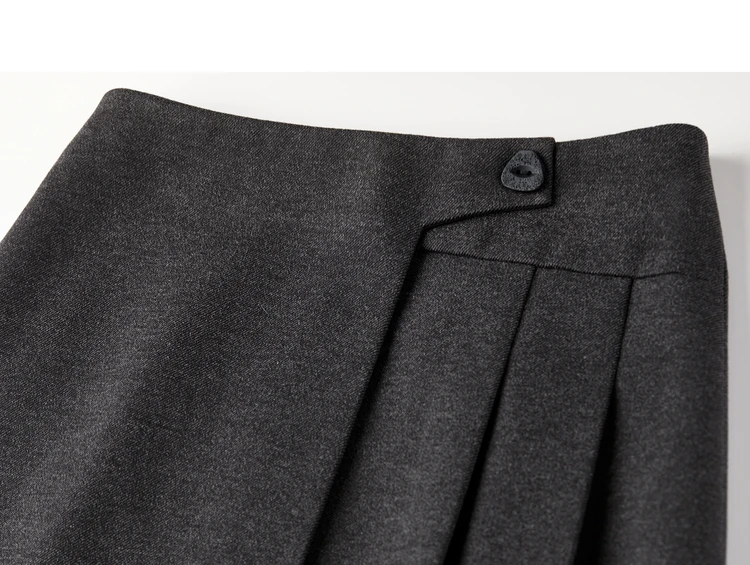 SENTUBILA Damen Kurzer A-Linien-Rock 2026 Winter Neuer Büro- und Freizeitrock mit Hoher Taille und Unregelmäßigem Saum, Einfarbiger Plissierter Rock 154QP3745 – Detail 28