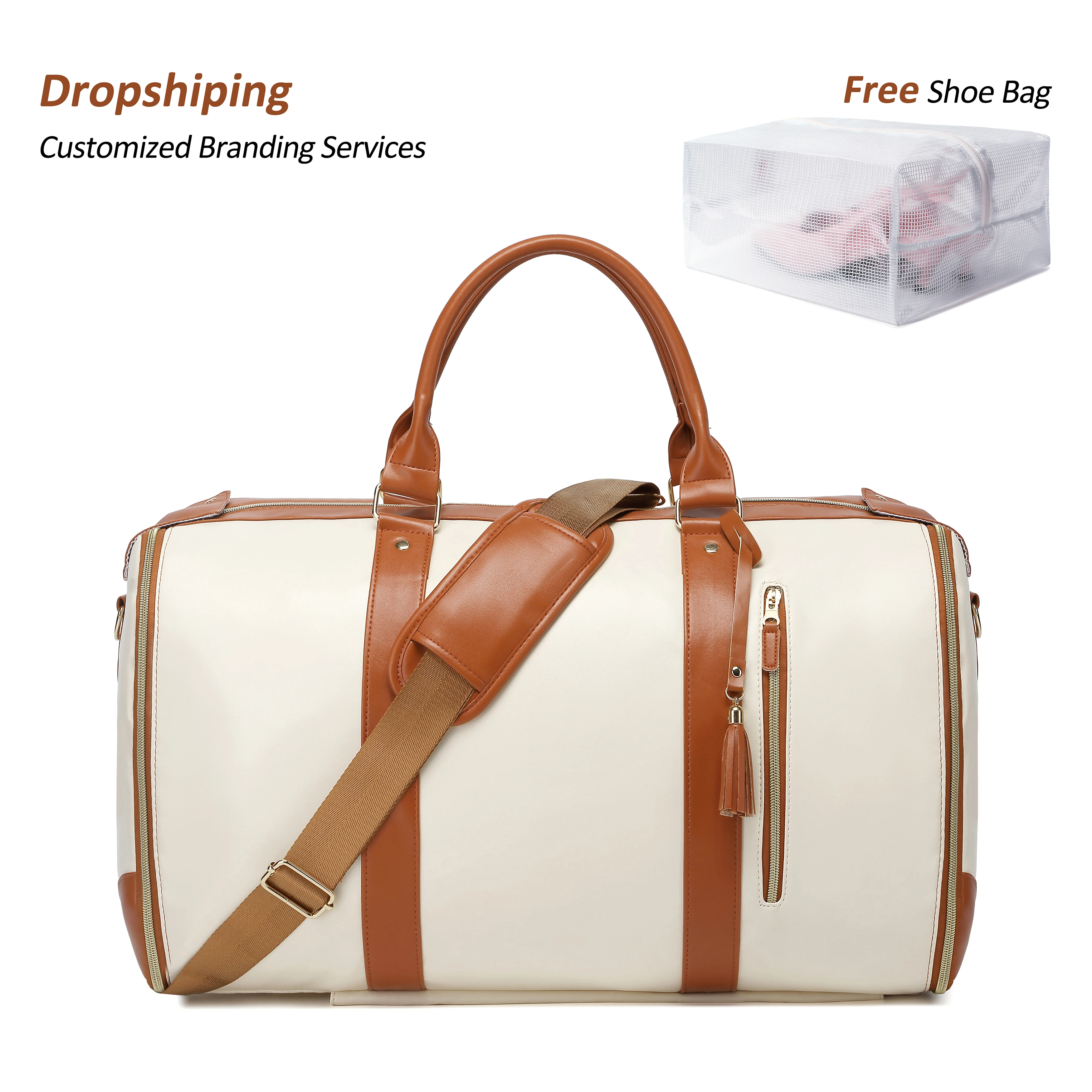 Dropshiping Carry-On for Travel Duffle Bag Large Capacity Waterproof Free Shoe Bag Tote for Check-in Free Flight