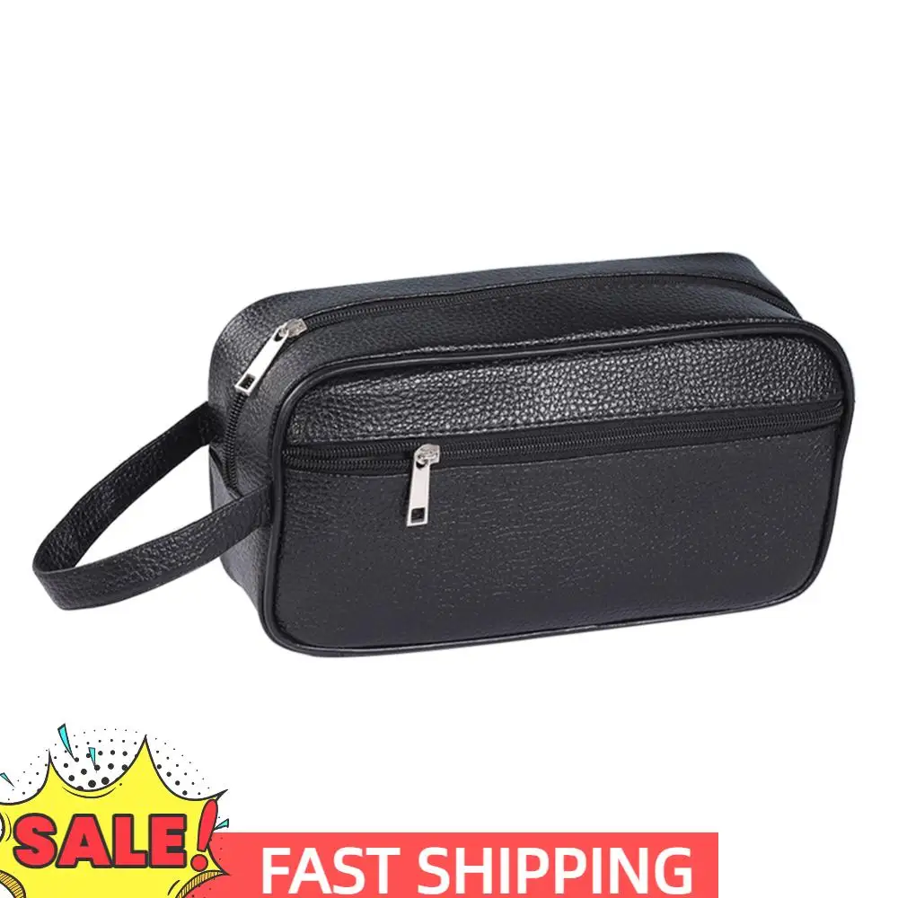 

Men Women Retro Wristlet Bag PU Leather Solid Color Small Handbags Wallet Phone Wristlet Bag for Shopping Travel