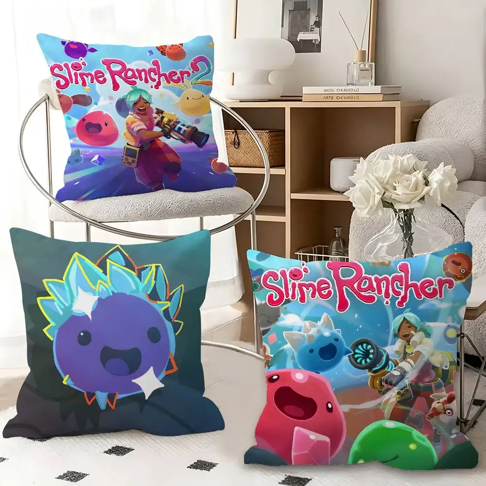1pc Game S-Slime Rancher Pillow Case Fashion Square Pillowcase Bedroom Sofa Room Ins Decoration Leisure