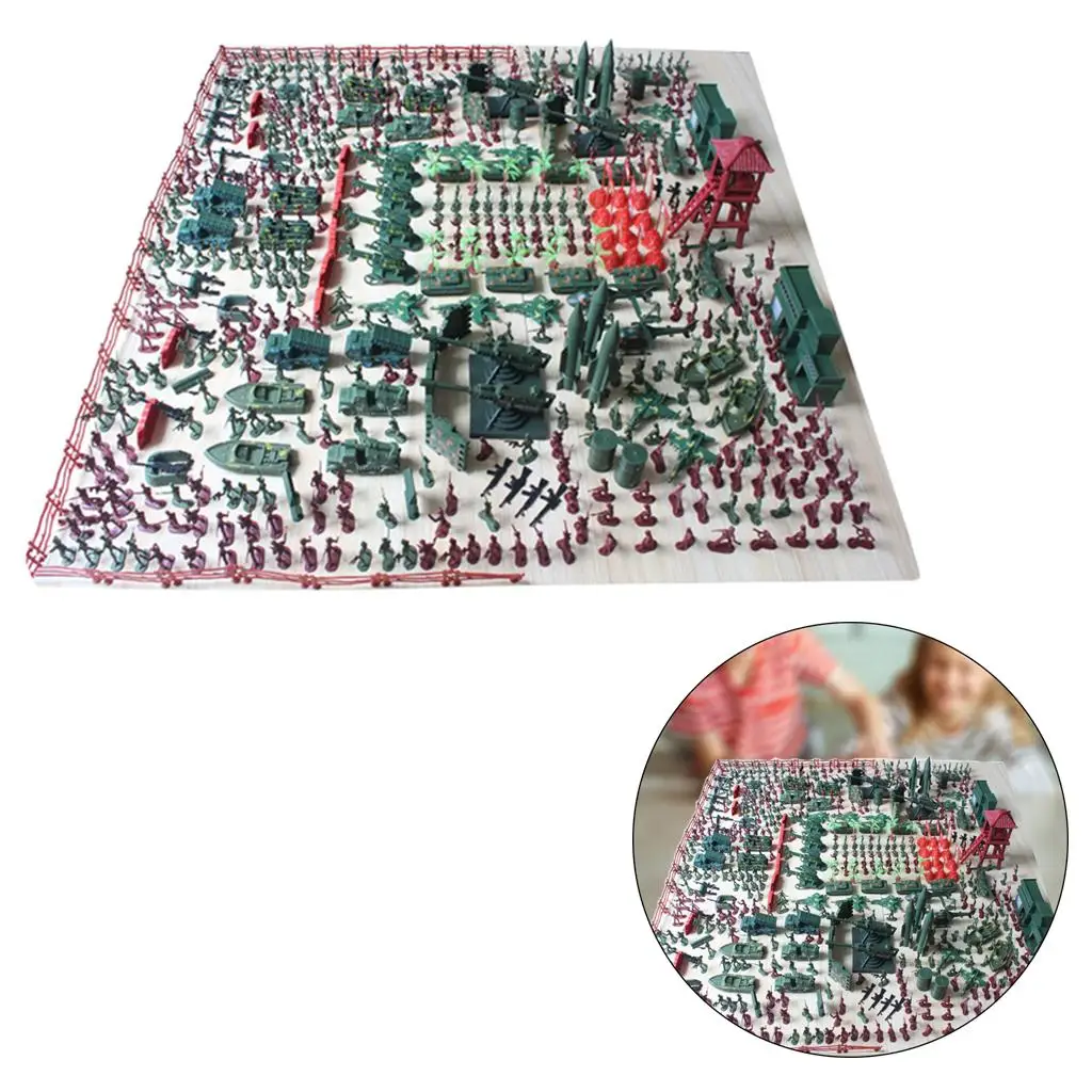 575個のアクションフィギュアプレイセットおもちゃの兵士プレイセット、戦車、飛行機