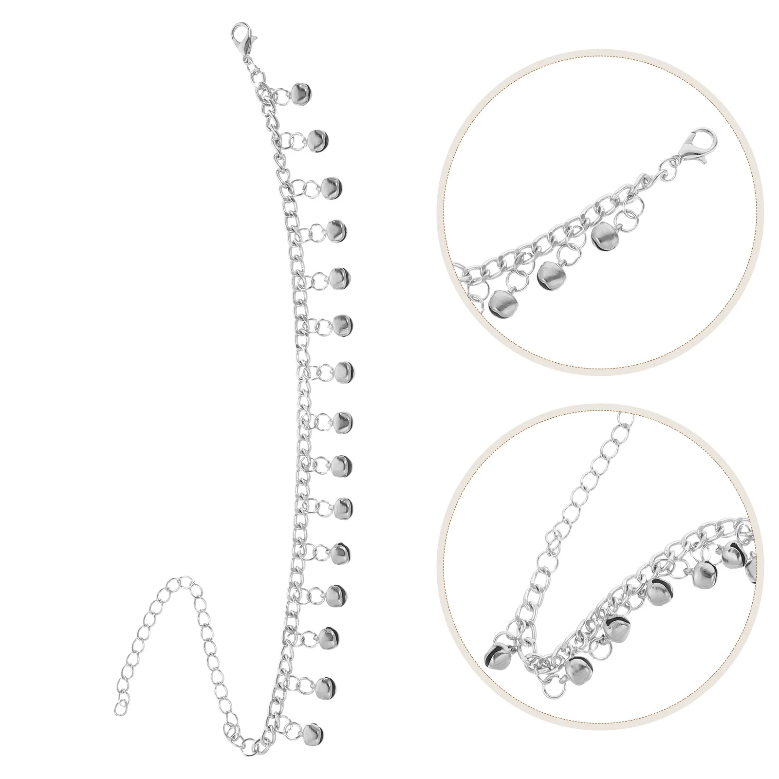 

Bell Ankle Chain Silver Adjustable Multilayer Foot Jewelry For Women Fashionable Anklet Party Gift Bell Chain Ankle