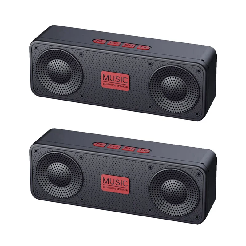 R4-2X Radio FM inalámbrico Bluetooth 5,0 TWS altavoz Mini reproductor de música MP3 compatible con tarjeta TF disco U Radio de carga USB-B
