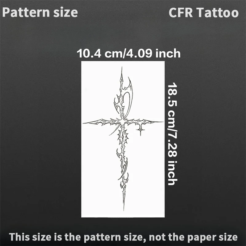 Sexy Asymmetrical Cross Herbal Juice Tattoo Sticker For Woman Arm Hotwife Gift Charm Waterproof Temporary Tattoo Body Stickers