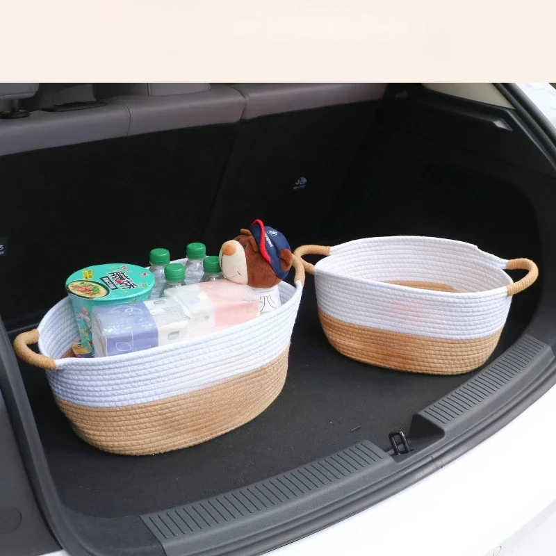Car Trunk Storage Box Large Capacity Cute Storage Basket Car Sundries Sorting Multifunctional Storage Box Practical