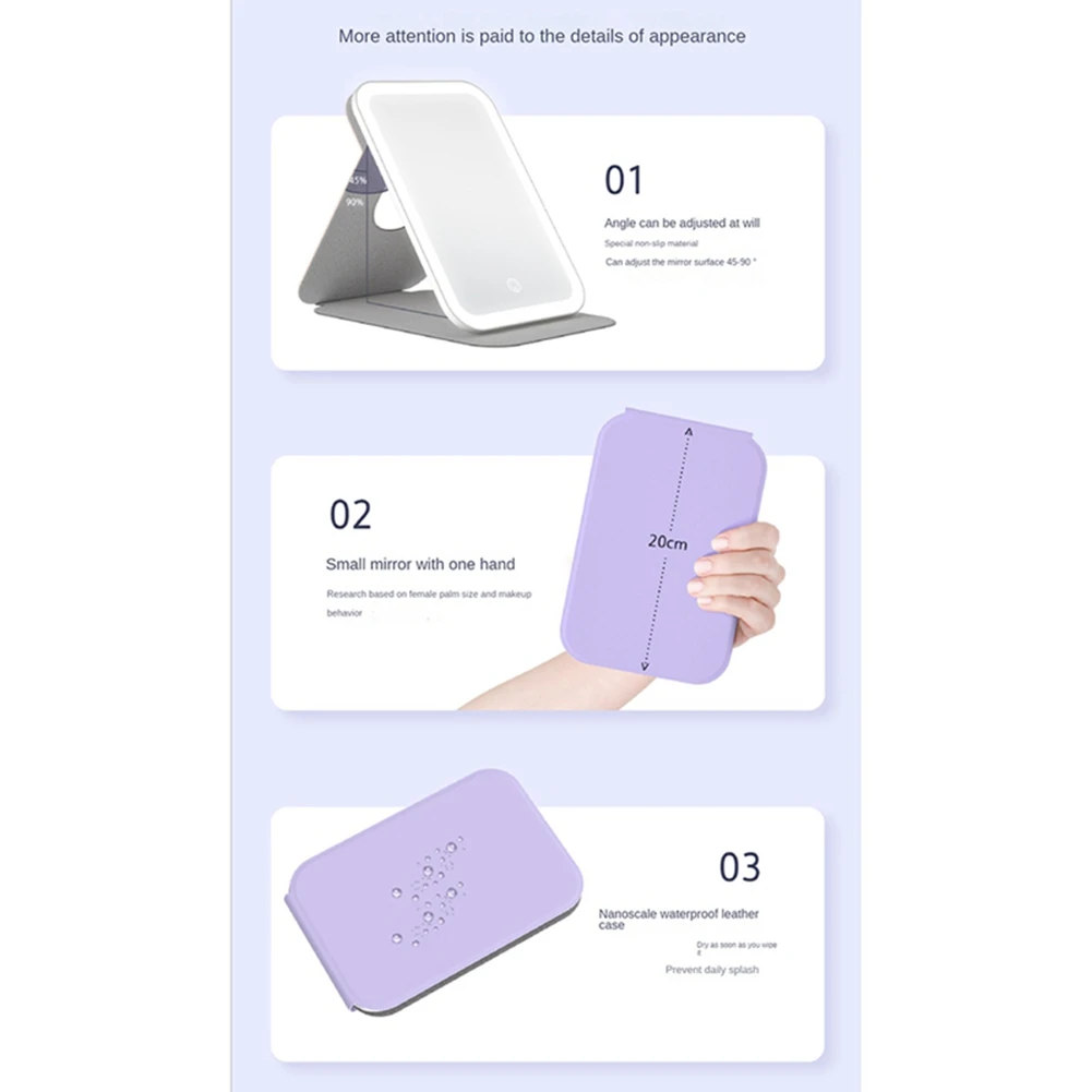 

Новое техническое трехцветное вращающееся на 360 градусов магнитное управление, модель Live Mirror со светодиодной подсветкой, косметические зеркала