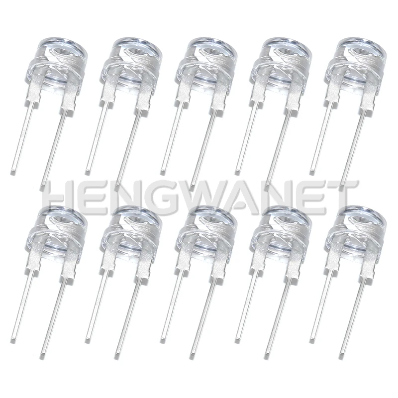 10PCS F8 8MM White Blue Green Red Yellow LED Super Bright Straw Hat Light Emitting Diode Highlighted White 0.5W