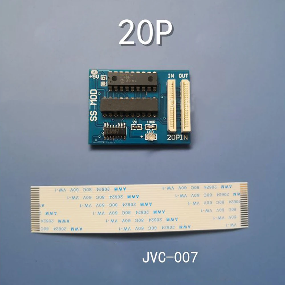 ZUIDID for JVC 007 9605 21P 20P Chip  PCB board  for Sega Saturn SS Direct Reading Card with Cable