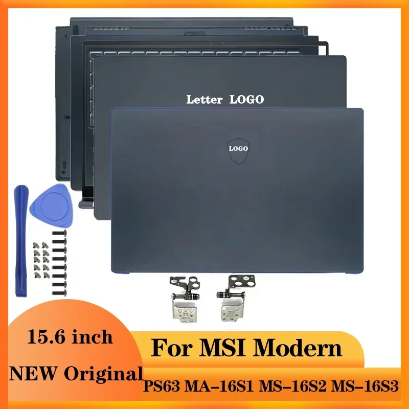 NEW Blue Notebook Screen LCD Back Cove/Front Bezel/Hinges/Palmrest/Bottom Case Laptop Accessories For MSI PS63 MS-16S1 16S2 16S3