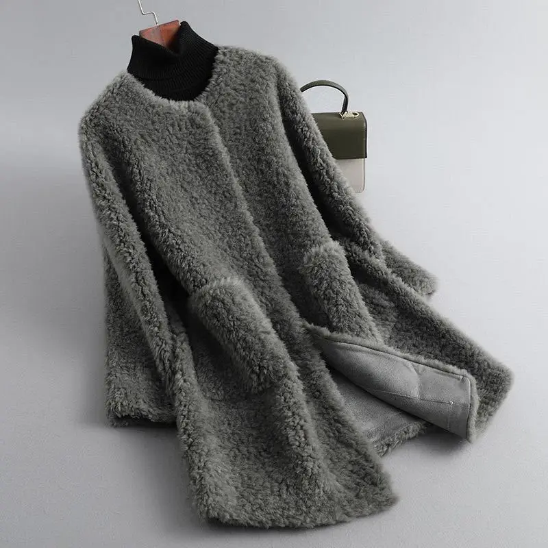 2026 Long Faux Fur Coat Women's Long Lamb Wool Imitation Fur Integrated Coat Winter Jacket Thick Coat Warm Overcoat
