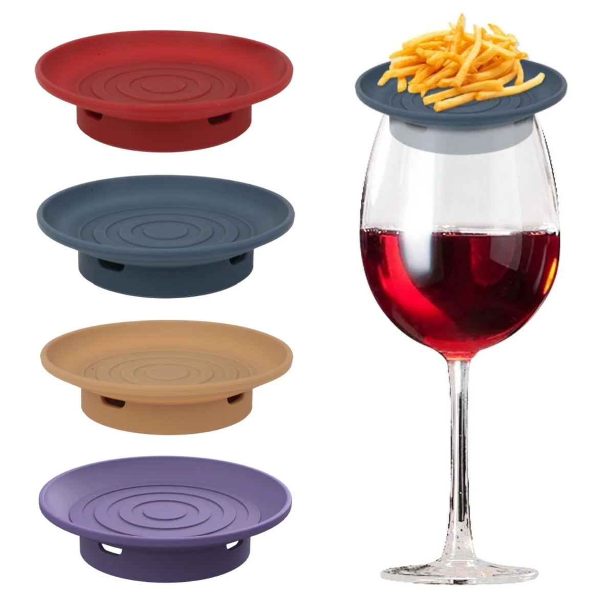 

Silicone Wine Glass Cover Charcuterie Board Topper Appetizer Plates Snack Tray Beer Champagne Bottles Cap Bar Accessories