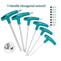 T-Handle Hex Allen Key Screws Screwdriver Driver Tool 1.5-10mm Wrench Handle Hex Key Wrench Spanner HRC52-54 Hand Tool
